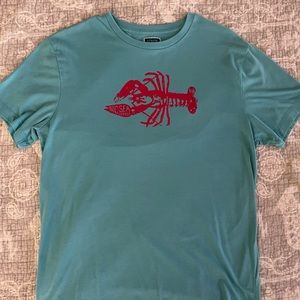 Blue j crew mens t shirt with lobster print like new size M